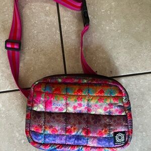 Natural Life Pink and Red Floral Crossbody Bag